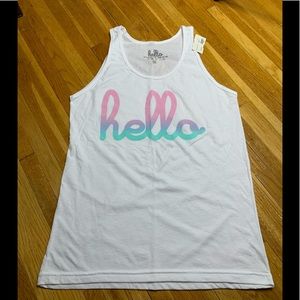 Hello - white ombré tank